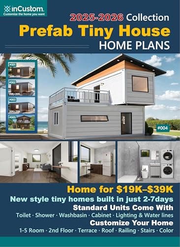 Incustom#004 Plan for Tiny Houses to Live in for Adults prefab Homes Foldable Container Modular Mobile Home casas prefabricadas para Vivir 2 Floors 2 bedrooms