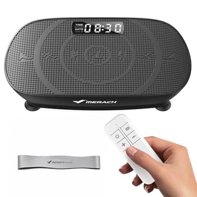 MERACH Vibration Plate Exercise Machine, Curved Vibration Plate for Lymphatic Drainage Weight Loss, Vibrating Plate with Real-Time Calorie Tracking on LED Display, Workout Equipment for Home Women Men
