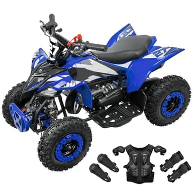 Kids ATV 50cc Gas 4 Wheeler Gas Powered Four Wheeler with Speed Control Brakes Gear 31 Mile Range 15 MPH, Blue