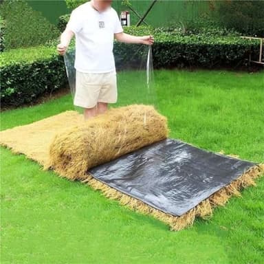 Artificial Thatch Roofing,Self-Adhesive Synthetic Thatch Grass Roof, Mexican Tiki Bar Grass Decorations, Fire Proof Thatch for Fence Patio,Tiki Bar Decor,Tiki Hut,Beach,Party (39.4in*39.4in)