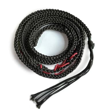 Parallel Halo Paracord Balearic Shepherd Sling Handcrafted Braided Old-Fashioned Slingshot Roman Greek Throwing Sling (Black)