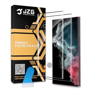 JZG 2 Pack for Galaxy S22 Ultra Screen Protector Tempered Glass, No Camera Lens Protector, Fingerprint Unlock, Anti-Shock, Bubble Free, Case Friendly