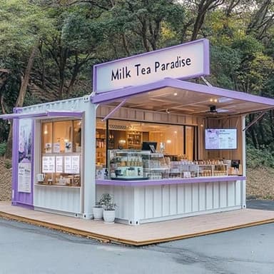 Modern Prefab Shipping Container Coffee Shops 20ft 40ft Structure Mobile Fast Food Cabin Kiosks Bread Cake Baking Shop Industrial Style Theme Restaurant