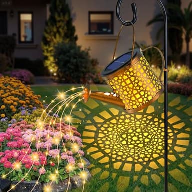 BETOLEAN Solar Watering Can Lights Waterproof, Solar Lights Outdoor Decorative Garden Decor Metal Hanging Lights for Outside Patio Pathway Yard, Christmas Birthday Gardening Gifts