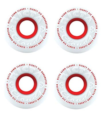 Ricta Unisex Adult Clouds 86A 86a Ditch Formula. This is A Soft Cruiser Wheel. Great for Rough Roads or Filming. - White/Red, 55mm