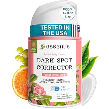 ESSENLIS Dark Spot Remover for Face, Body, Underarms, Armpit, Knees, Elbows, Sensitive Area, Promotes Anti-Aging Effect, Dark Spot Corrector for Women and Men (1.7 Fl Oz (Dark Spot Remover))