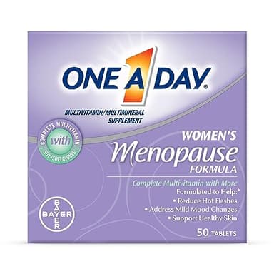 One A Day Women's Menopause Multivitamin with Vitamin A, Vitamin C, Vitamin D, Vitamin E and Zinc for Immune Health Support, Bone health, 50 Count (Packaging May Vary)