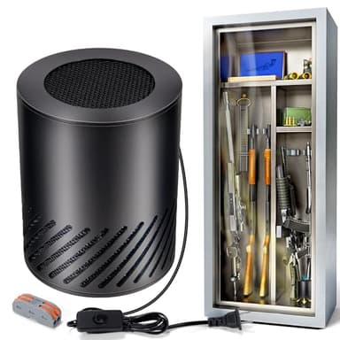 Gun Safe Dehumidifier Electric, Dehumidifier for Gun Safe Dryer, Plug in Gun Safe Heater, 360° Heating Circular Air with Built-in Fan