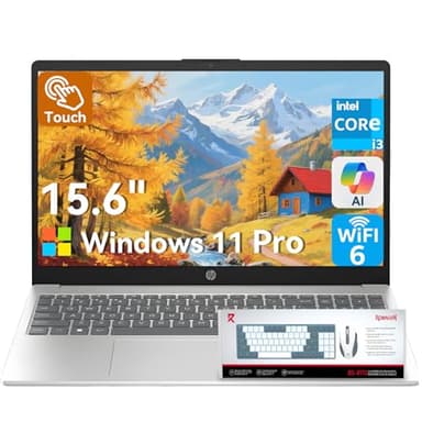HP 15.6" Touchscreen Laptop for Business & Student 2026, Intel Core i3-1315U (Beat i5-1135G7), Copilot AI, Wi-Fi 6, Bluetooth 5.3, Win 11 Pro with Branded Laptop KB Kit(16GB Ram &512GB SSD)