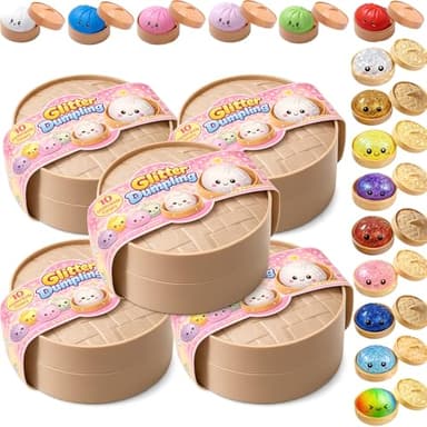 2026 New Dumpling Squishy Mystery Box - Surprise Dumpling Squishy, Rare Dumplings Bun Stress Relief Fidget Set, Random Colors (5 Packs)