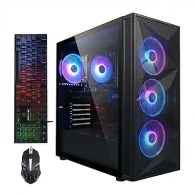 STGAubron Gaming PC Desktop Computer, AMD Ryzen 7 5700X up to 4.6G, GeForce RTX 3050 6G, 16GB DDR4, 1TB SSD, WiFi 6 & BT 5.2, RGB Fan x4, Windows 11 Home