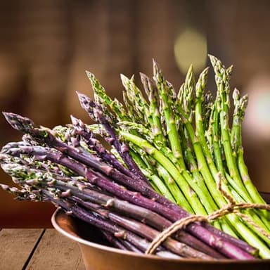 Asparagus Garden Variety Pack, 30 Plants (10 of Each) - Mary Washington, Purple Passion, Jersey Knight - Asparagus Bare Root Plants from Hand Picked Nursery