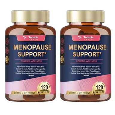 (2 Packs) 40-in-1 Menopause Supplements for Women, Multibenefit & Complete Black Cohosh for Hot Flashes, Night Sweats & Hormone Balance, w/ Probiotics, DIM, Vitex, Dong Quai, Red Clover and More